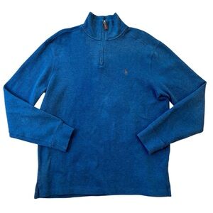 Polo Ralph Lauren Men’s Sweater Quarter Zip Blue Grey Size Large